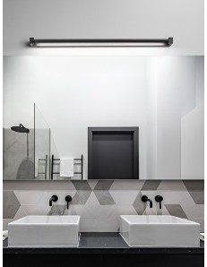 Sway applique led nera orientabile 100 cm cct 3000 4000 6000k 2
