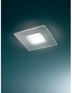 Tela plafoniera LED moderna 21w quadrata incisione ragnatela 38x38