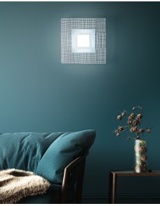 Tela plafoniera LED moderna 21w quadrata incisione ragnatela 38x38 2