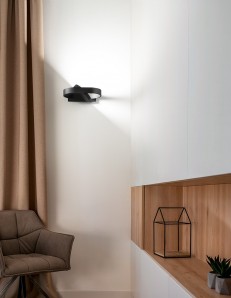 Belt applique led 6w orientabile nero ovale cct 3000 4000 6000k
