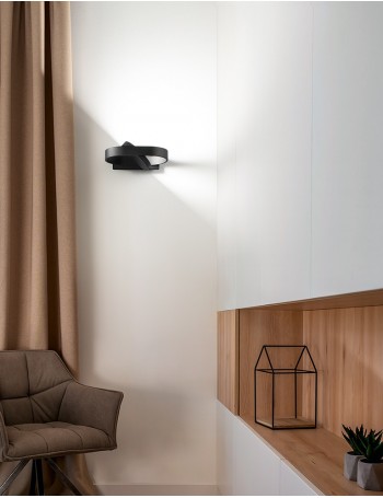 Belt applique led 6w orientabile nero ovale cct 3000 4000 6000k