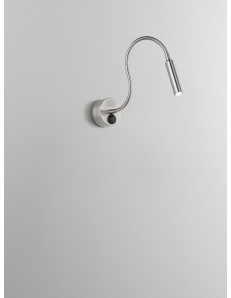 Minispy applique LED flessibile metallo cromo spazzolato da lettura