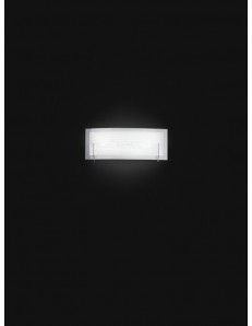 Overlap applique LED rettangolare piccola vetro serigrafato moderna luce calda