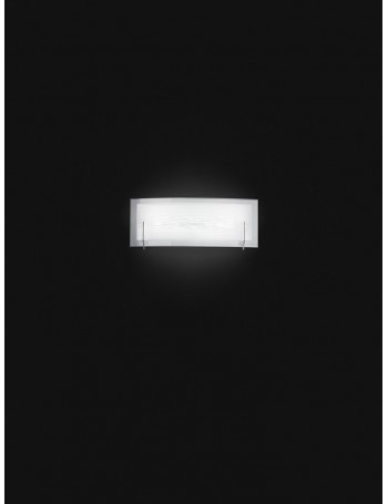 Overlap applique LED rettangolare piccola vetro serigrafato moderna luce calda