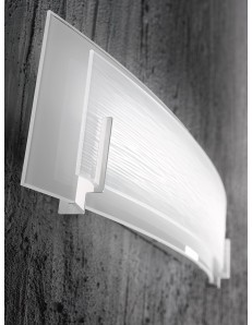 Overlap applique LED rettangolare piccola vetro serigrafato moderna luce calda 2