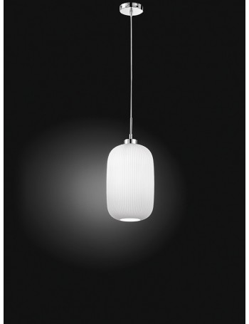 Plissé Lampada sospensione paralume in vetro plissettato bianco 20cm