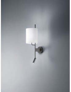 Ram hotel applique luce lettura led paralume in tessuto camera da letto
