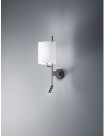 Ram hotel applique luce lettura led paralume in tessuto camera da letto