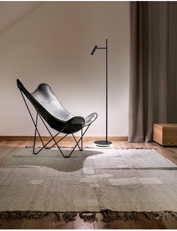 Gambo piantana design minimal led faretto orientabile nera 3000k