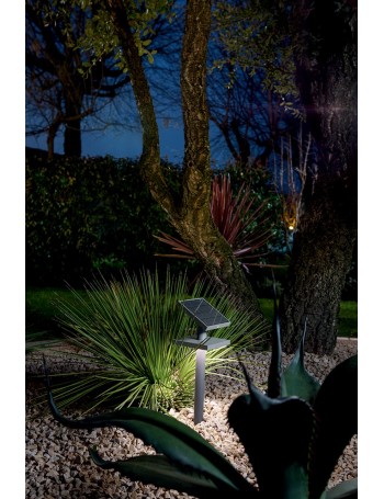 Solar LED paletto solare ricaricabile sensore crepuscolare per esterno Perenz 