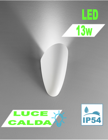 Nautilus applique LED 13w conchiglia IP54 bianca Perenz luce calda