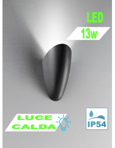 Nautilus applique LED 13w conchiglia IP54 grafite Perenz luce calda