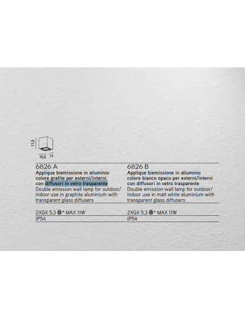 Totem applique alluminio cubica bianca Perenz esterno biemissione Gx53