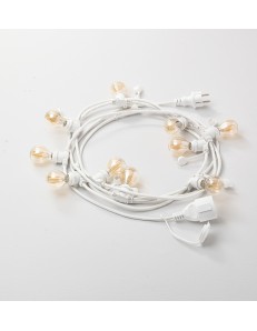 Catena luminosa 10mt bianco E14 ip44 prolungabile giardino outdoor gea luce 2