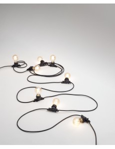 GEA LUCE: Catena luminosa 5mt nero E27 ip44 prolungabile giardino outdoor gea luce in offerta 2