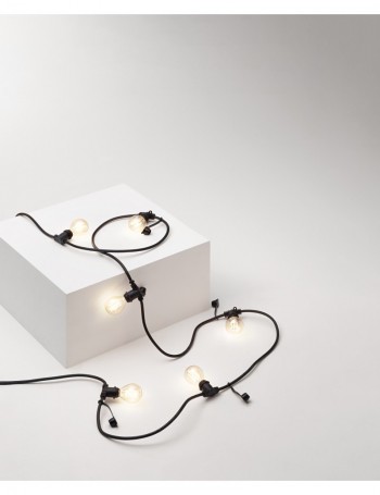 GEA LUCE: Catena luminosa 5mt nero E27 ip44 prolungabile giardino outdoor gea luce in offerta