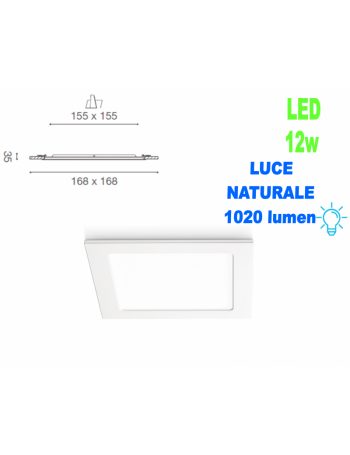 GEA LUCE: GFA754N faretto 12w LED 4000k quadrata slim controsoffitto 17cm gea luce in offerta