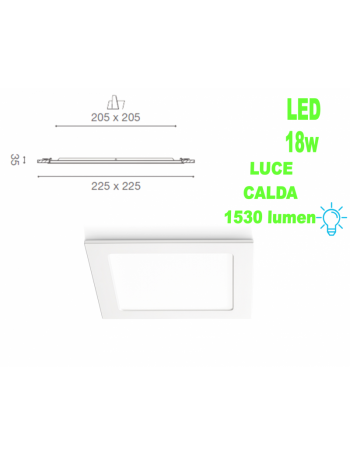 GEA LUCE: GFA755C faretto 18w LED 3000k quadrata slim controsoffitto 22cm gea luce in offerta