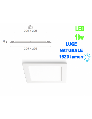 GEA LUCE: GFA755N faretto 18w LED 4000k quadrata slim controsoffitto 22cm gea luce in offerta