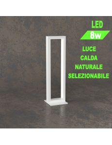 Tornado lumetto Led moderno metallo rettangolare design bianco