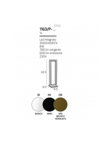 Tornado lumetto Led moderno metallo rettangolare design bianco  2
