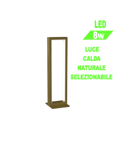Tornado lampada comodino Led moderno metallo rettangolare design oro