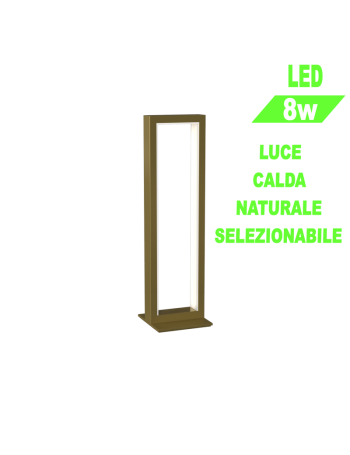 Tornado lampada comodino Led moderno metallo rettangolare design oro