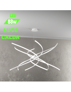 Tornado Led 88w lampadario bianco ultramoderno design Ø100 luce calda soggiorno
