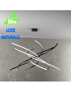 Tornado lampadario Led 88w bianco ultramoderno design Ø100 luce naturale soggiorno