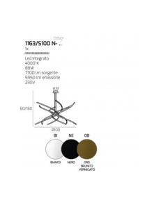 Tornado Led 88w lampadario oro stilizzato design Ø100 luce calda soggiorno 2