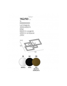 Four squares bianca plafoniera Led 69w 3000k 4000k piccola quadrata 2