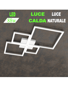 Four squares bianca plafoniera Led 88w 3000k 4000k media quadrata
