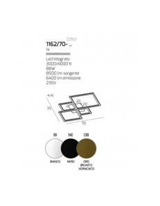 Four squares nera plafoniera Led 88w 3000k 4000k media quadrata 2