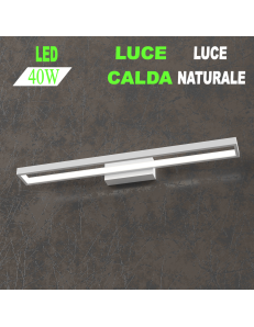 Four squares applique bianca lampada led 40w luce calda e naturale