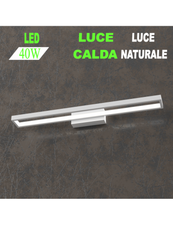 Four squares applique bianca lampada led 40w luce calda e naturale 