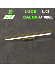 Four squares applique oro lampada led 40w luce calda e naturale