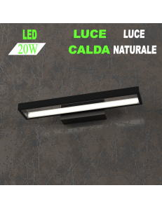 Four squares applique nera piccola led 20w 3000k 4000k