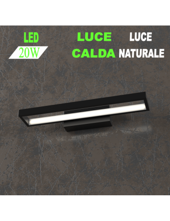 Four squares applique nera piccola led 20w 3000k 4000k