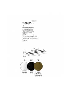 Four squares applique nera piccola led 20w 3000k 4000k 2