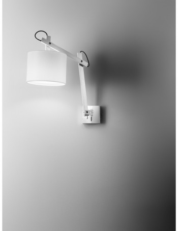 Adela applique snodabile diffusore paralume bianco vintage industrial