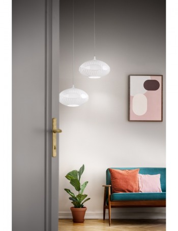 Cesira bianco lampadario moderno vetro circolare camera soggiorno design