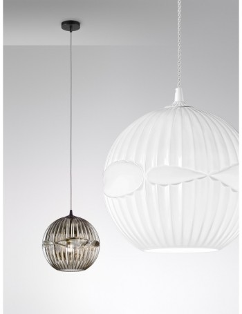 Cesira lampadario moderno vetro bianco sfera camera soggiorno design