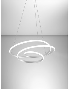 Diva lampadario grande anelli Ø65 led dimmerabile 47watt  bianco o oro Gea luce 2