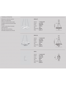 Diva sospensione piccola anelli Ø50 led dimmerabile 39watt  bianco o oro Gea luce 2