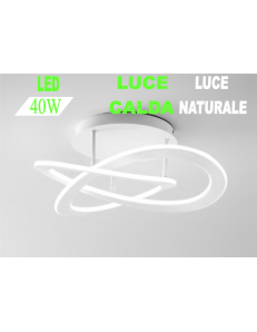 Yara plafoniera media cucina led 50w anelli design luce calda o naturale