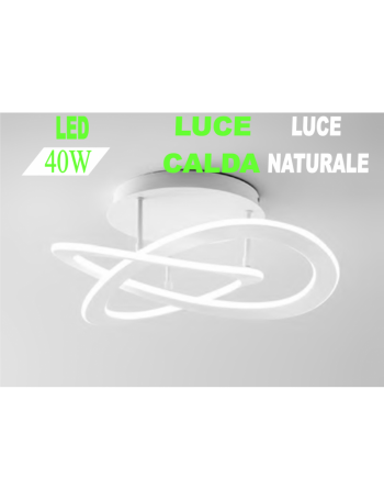 Yara plafoniera media cucina led 50w anelli design luce calda o naturale