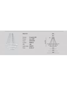 Iole lampadario grande oro o bianco soggiorno led 60w anelli regolabili luce calda dimmerabile 2