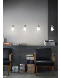 Sfera sospensione sferica vetro e cemento grigio minimal lampada penisola cucina