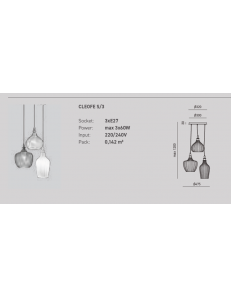 Cleofe lampadario camera pendenti vetro bianco 3 diffusori regolabili 2