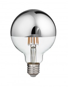Lampadina LED 12w E27 3000k vetro specchiato argento 1521 lumen